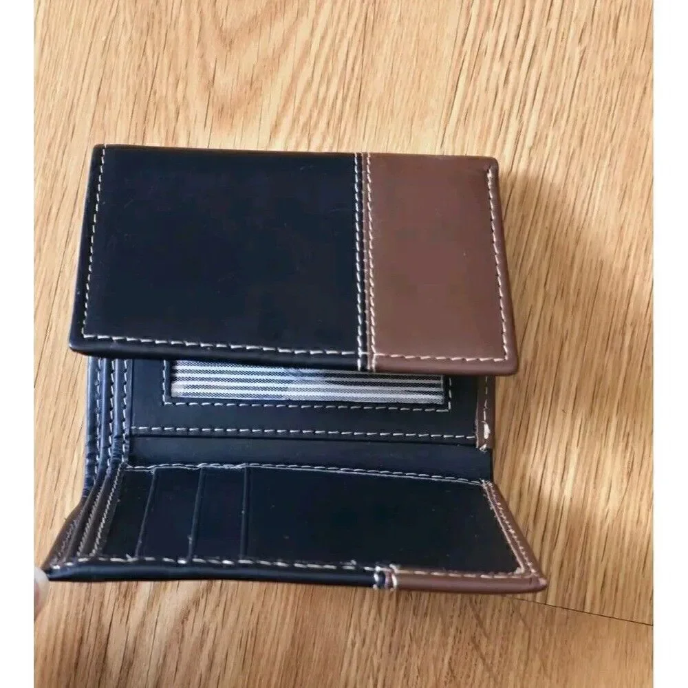 Timberland Men's Premium Two Tone Genuine Leather Commuter Tri-fold Wallet